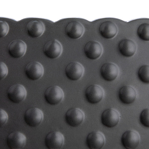 Black Ceramic Hobnail Planter with Scalloped Edge & Polka Dots